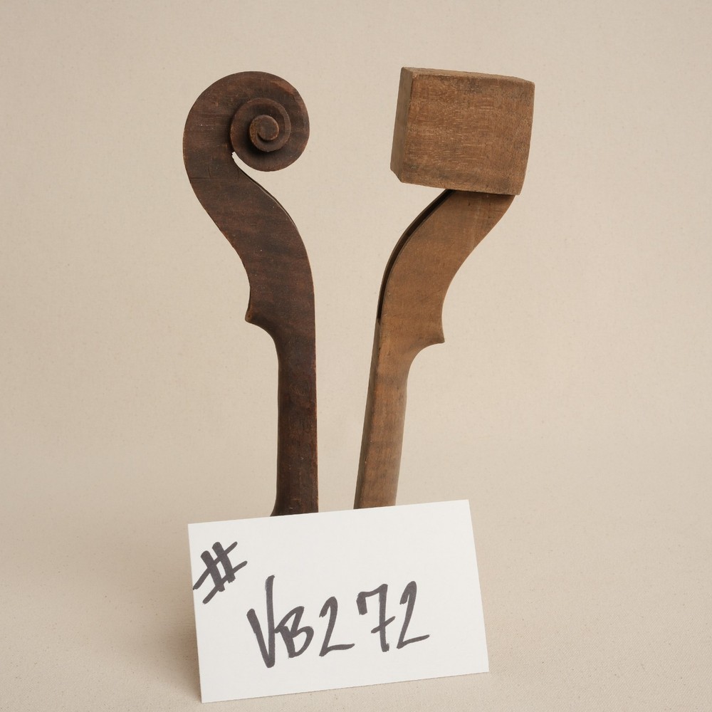 2 Old 4/4 Violin Scrolls Necks #VB272
