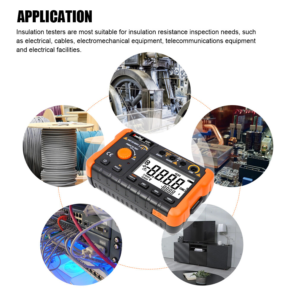 Megger Digital Earth Ground Insulation Resistance Tester Voltmeter