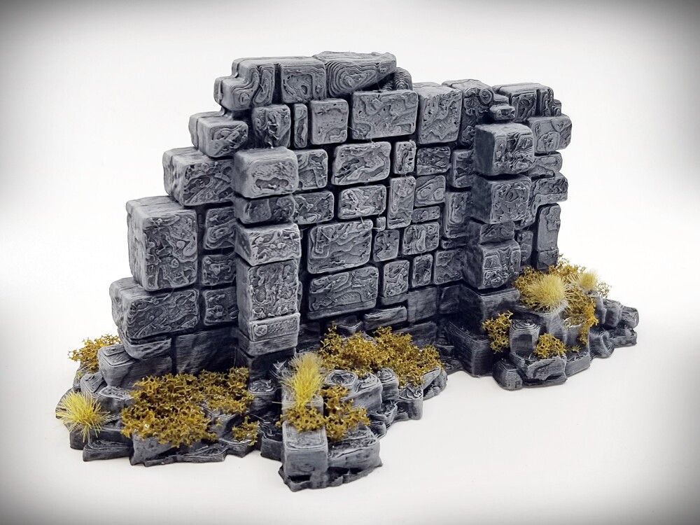 Ancient Ruins Terrain - Basic Wall "B" (Large) - Tabletop Wargaming RPG terrain