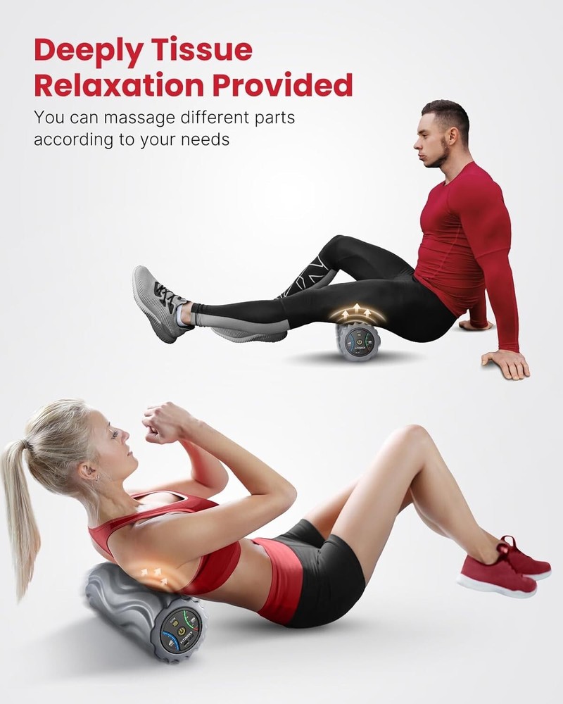 Rechargeable Vibrating Foam Roller - 5 Speeds for Yoga, Exercise & Post Workout