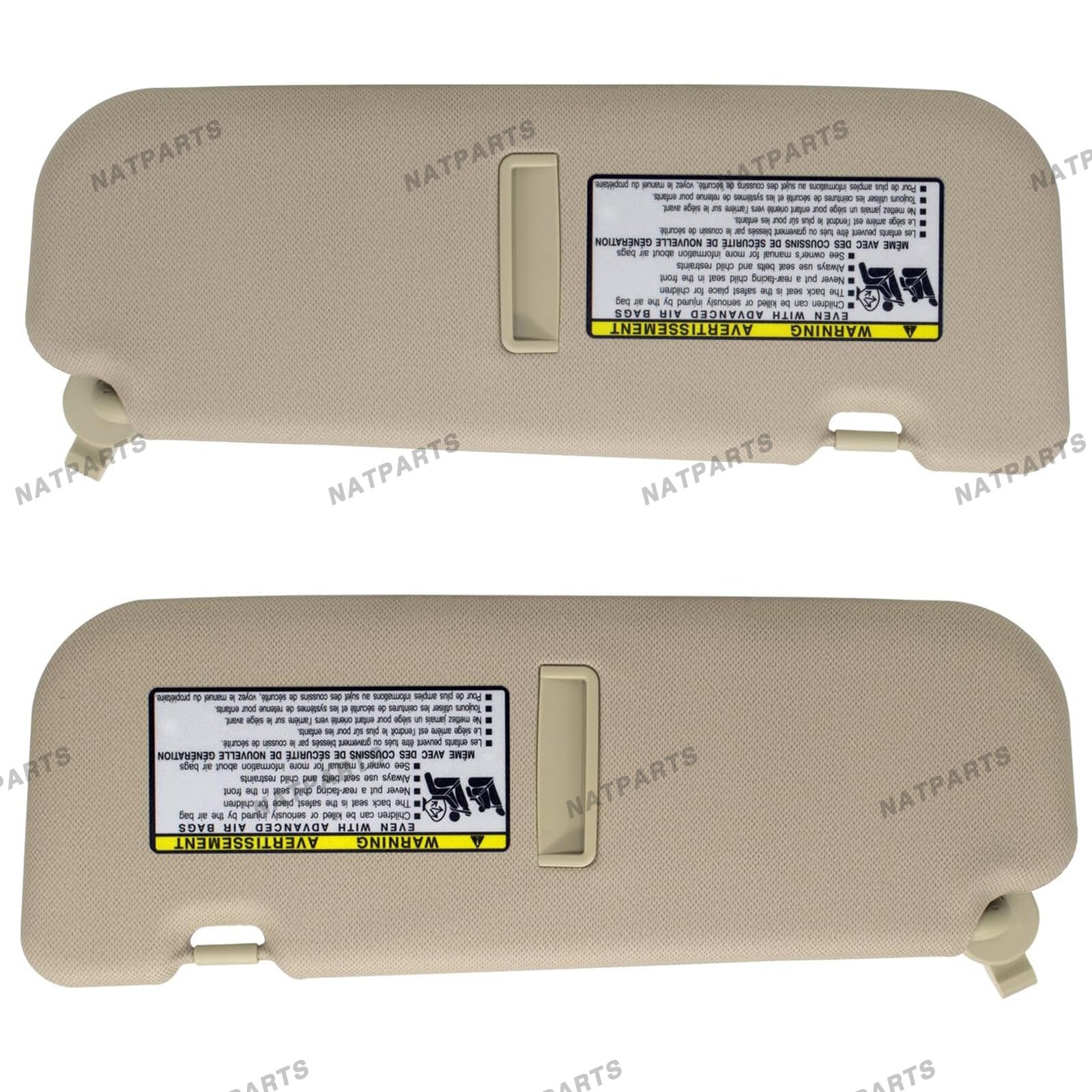 Pair Beige Side Sun Visor for 2011-2015 Hyundai Elantra 852103X000TX