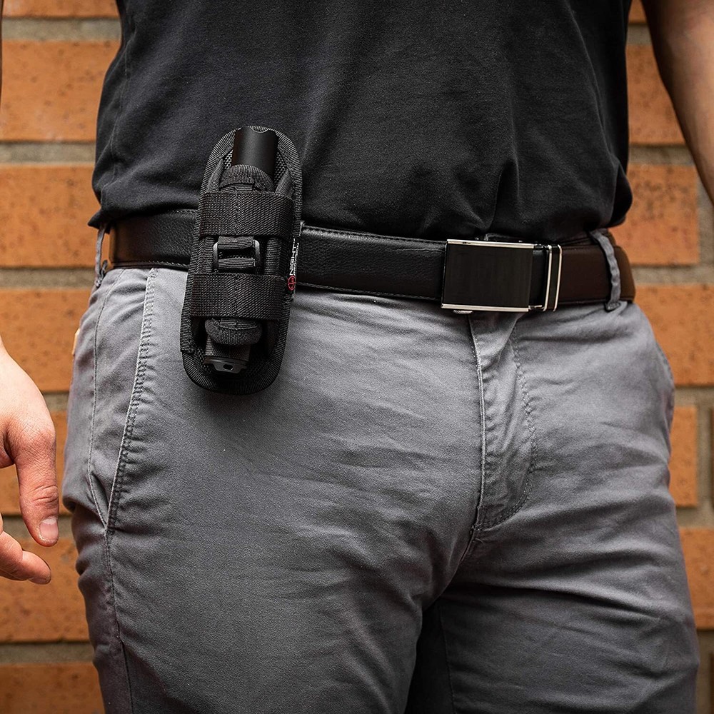 3Pack Tactical Flashlight Holster Pouch Stretchable Rotatable Clip 360° Holder
