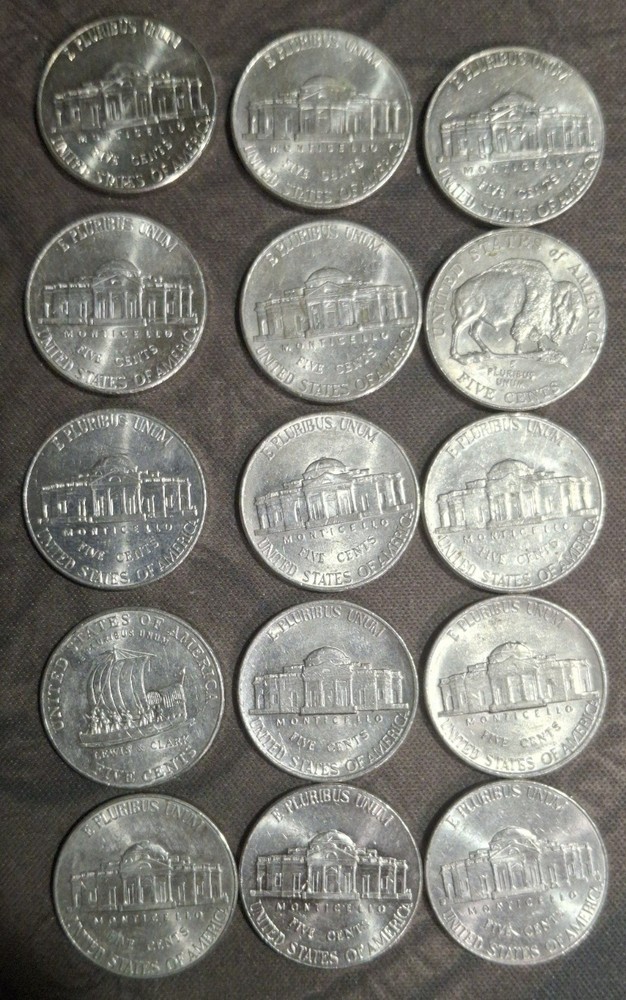 Uncirculated Condition Nickel Roll, Random Dates