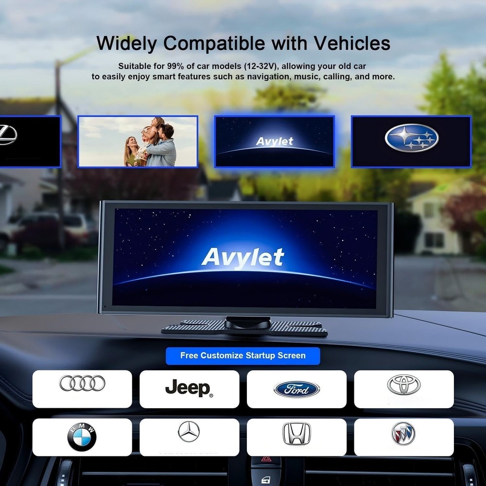 Apple Carplay Android Display 10" Backup Camera, Navigation, Siri Voice Control