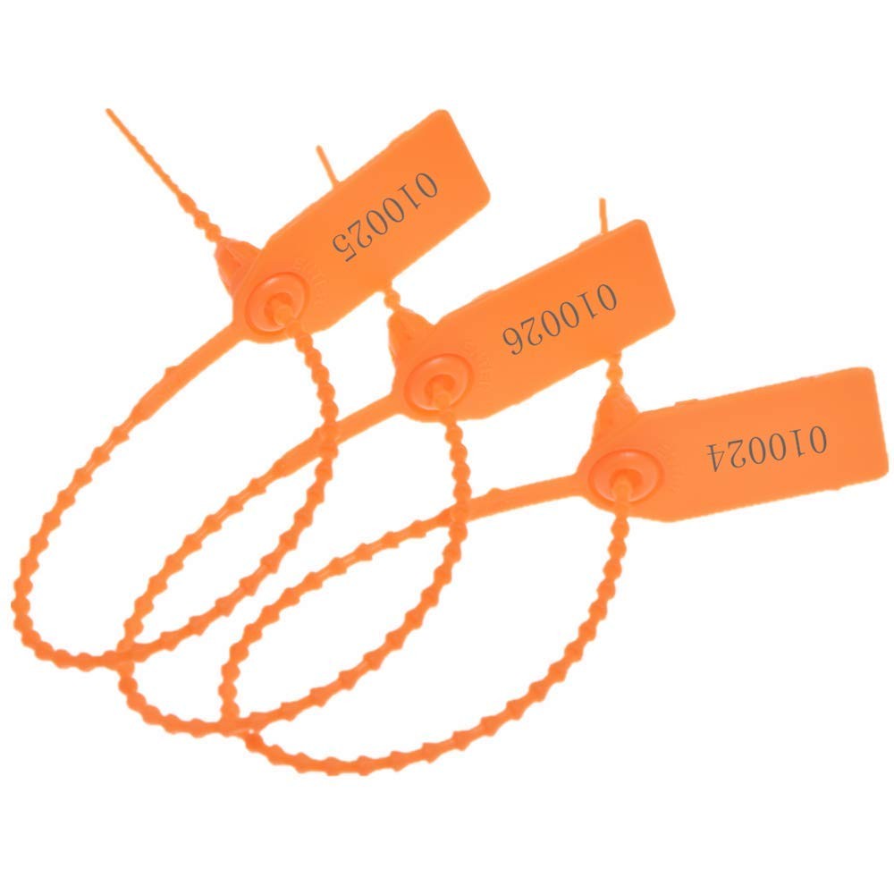 Tamper Proof Plastic Security Seals Self Locking Numbered 100 Pack