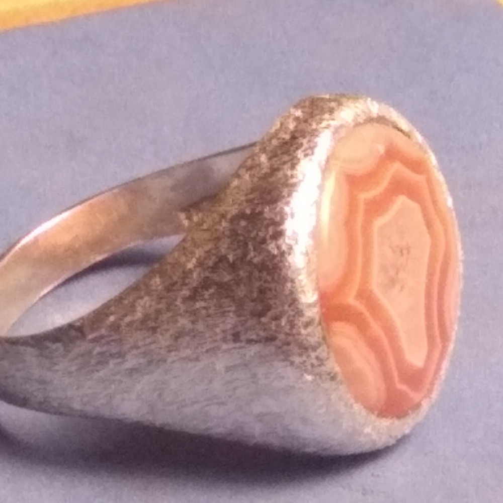 BEAUTIFUL MALAWI AFRICAN AGATE STERLING SILVER RING