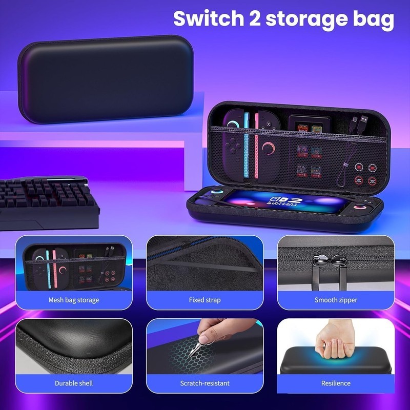 Switch 2 Accessories Bundle, 14-in-1, Case, Charging Dock, Grips & More