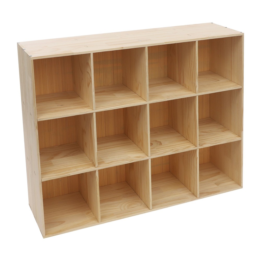 3 Tiers Storage Cabinet Rectangular 12-Cube Storage Shelf Bookcase 120cm