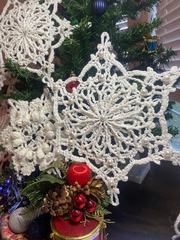 Handmade crochet snowflake