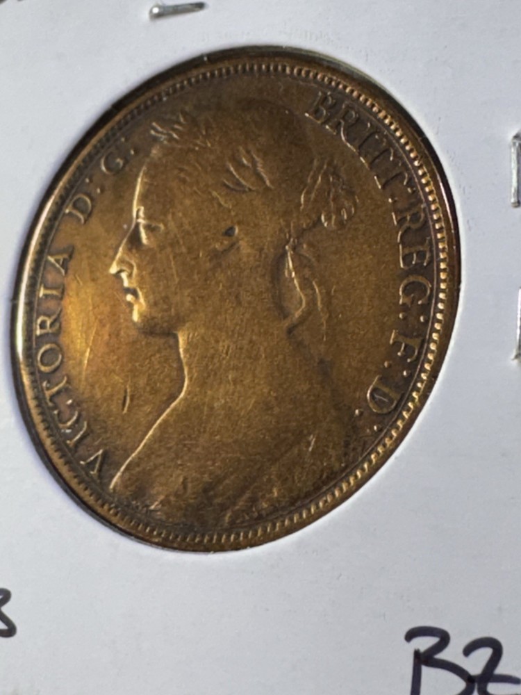 1889 Great Britain 1 Large Penny Cleaned