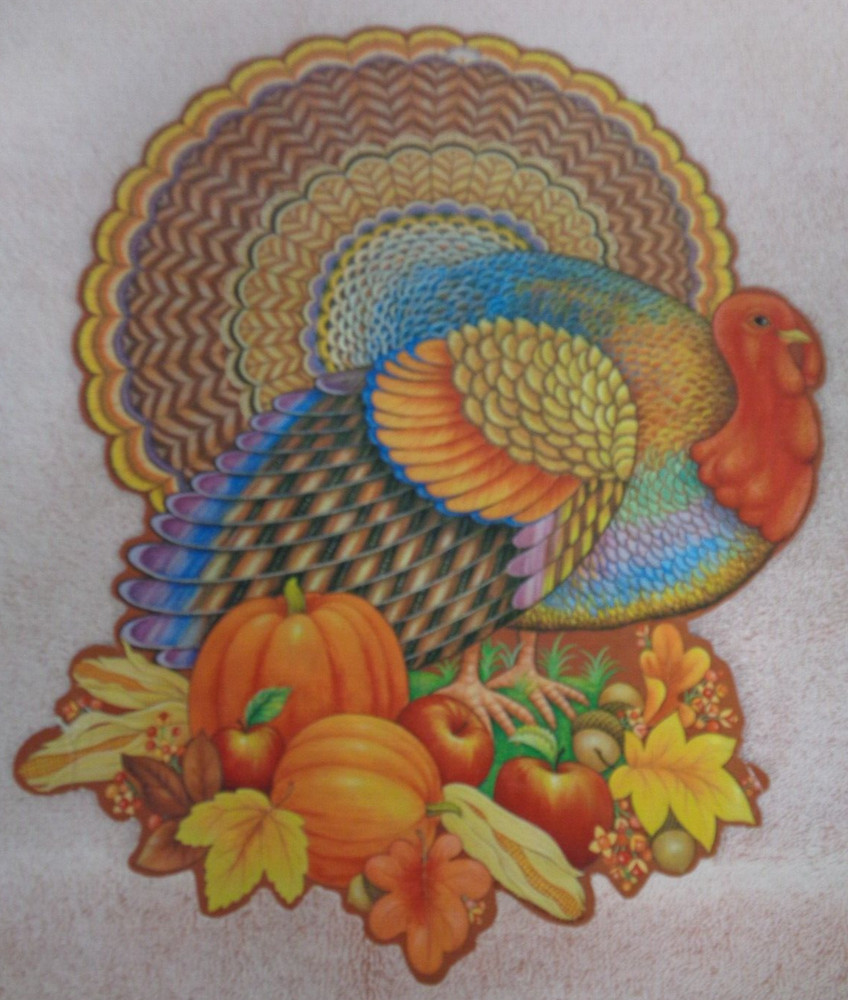2 Thanksgiving Turkey Diecut Decorations - Double-Sided