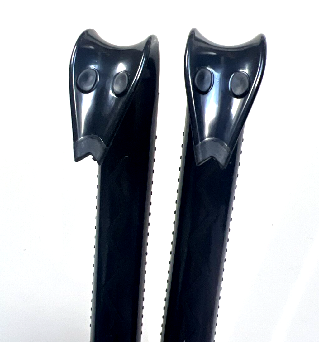 2 NEW Pack IKEA Like Style LONG HANDLE BLACK SHOE HORNS Rubberized Handle