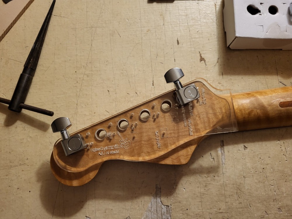 Custom Guitar Headstock Template Tuner Drill Pattern Strat neck HSMST