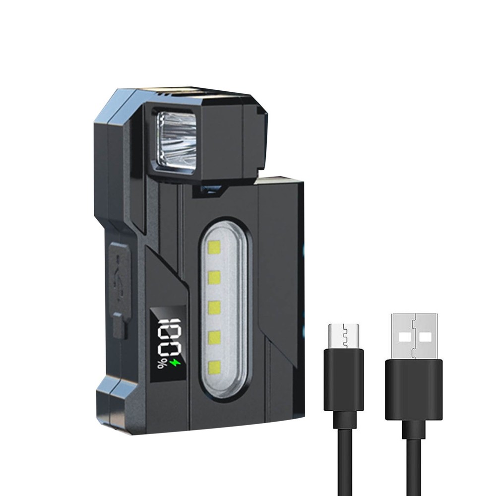 Magnetic Work Lamp USB Rechargeable LED Flashlight with Rotating Head 300 Lumen