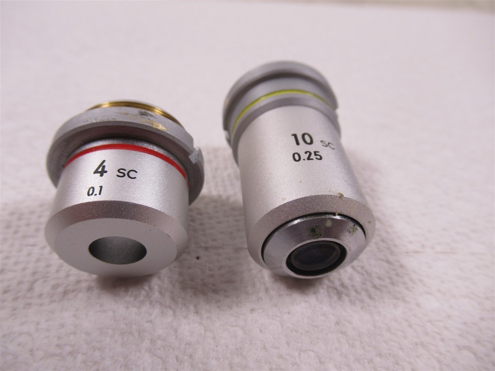 Nikon SC Microscope 10x and 4x Objective Lenses 160mm