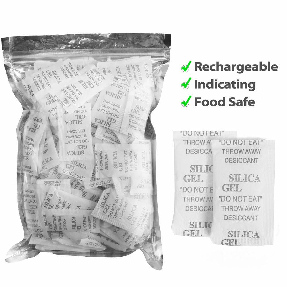 100 Packets 3g Grams Silica Gel Desiccant Pack Moisture Absorber Reusable