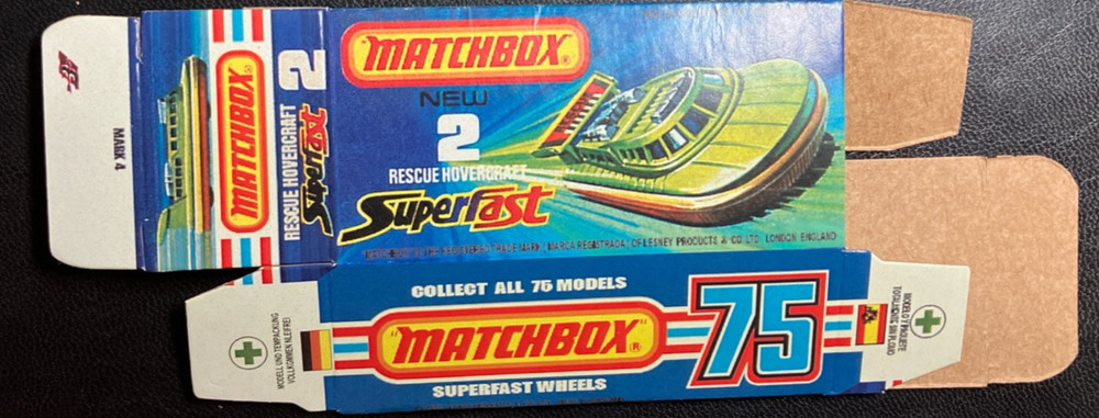Matchbox Superfast #2 Rescue Hovercraft  '74-'76 Type J Repro Box