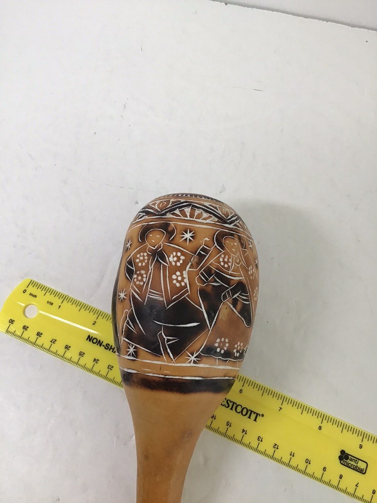 Peruvian Carved Taddpole Gourd Rattle