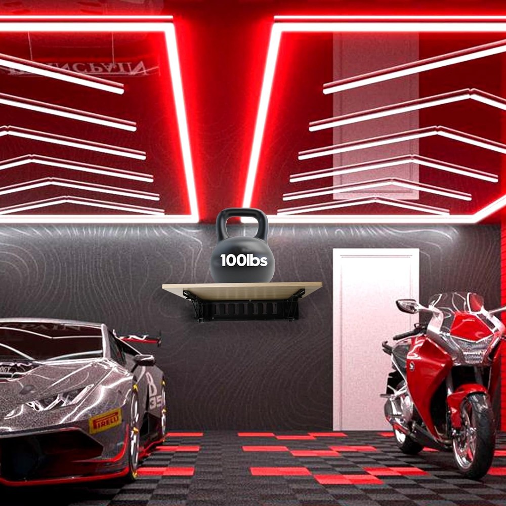 12 Inch Double Fittings E Track Shelf Bracket Hinged Collapsible Table 4 Pack