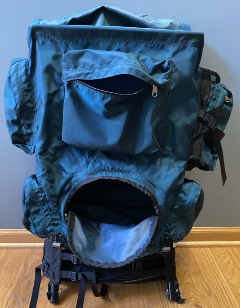 Vintage Kelty Yukon Frame Green Pack Medium Adjustable Height Hiking Backpack 3