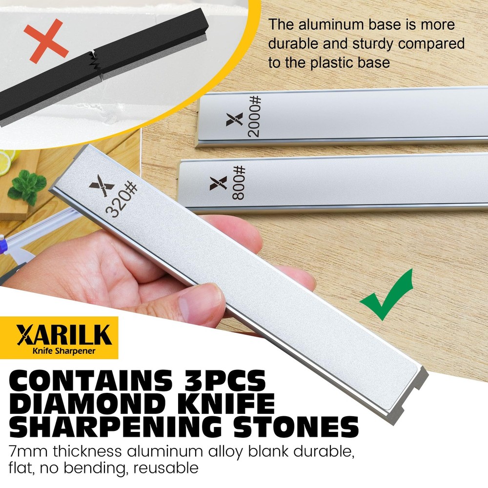 Knife Sharpening System adjustable Sharpener Kit with Whetstone