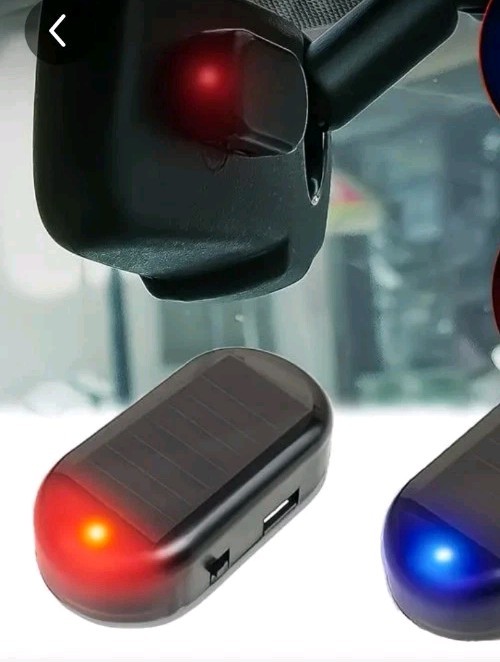 2Pcs Security Led Solar Panel For Vehicle Red Flashing Light On Off