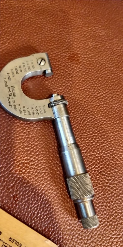 Vintage Helios Outside Micrometer 0-1/2" Range MINI