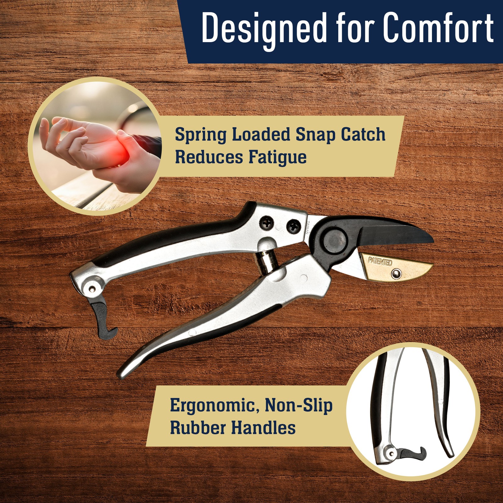 Anvil Pruning Shears for Gardening 7.75” Heavy Duty Branch Cutter Garden Shears