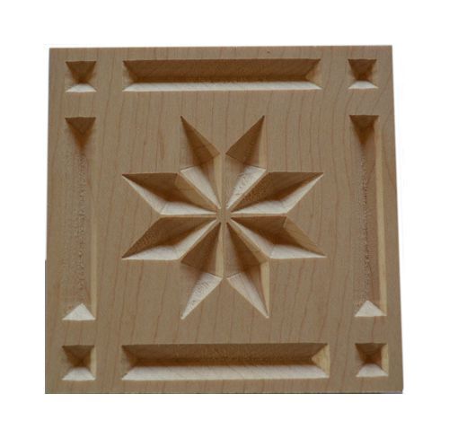 Solid Red Hard Maple Wood Rosette Corner Blocks Great for RVs Home Trim Decor