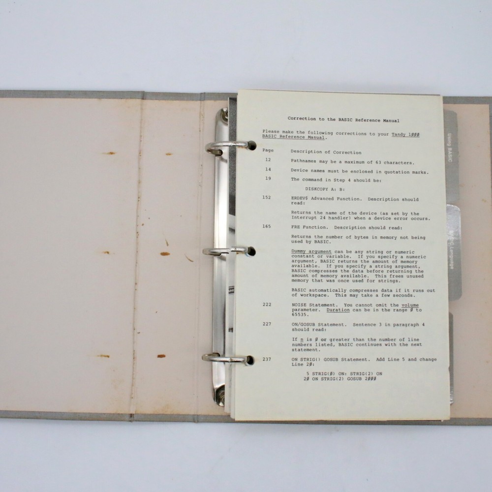 Vintage Tandy 1000 BASIC, MS-DOS, Multiplan Worksheet Reference Manuals, 1983/84