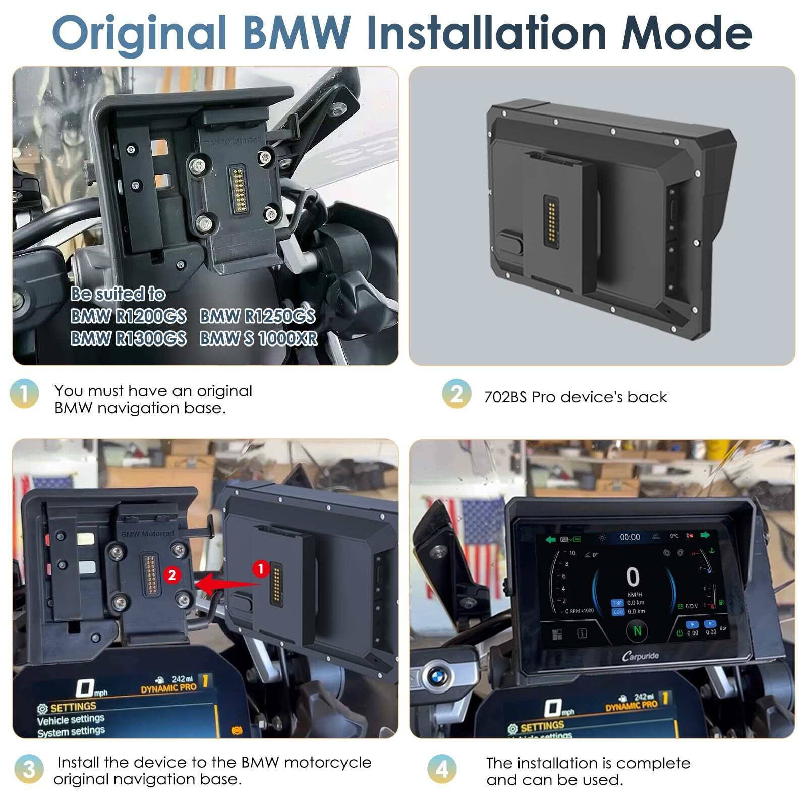 Carpuride W702BS Carplay Android Auto BMW Moto Stereo OEM Transmission Controlle