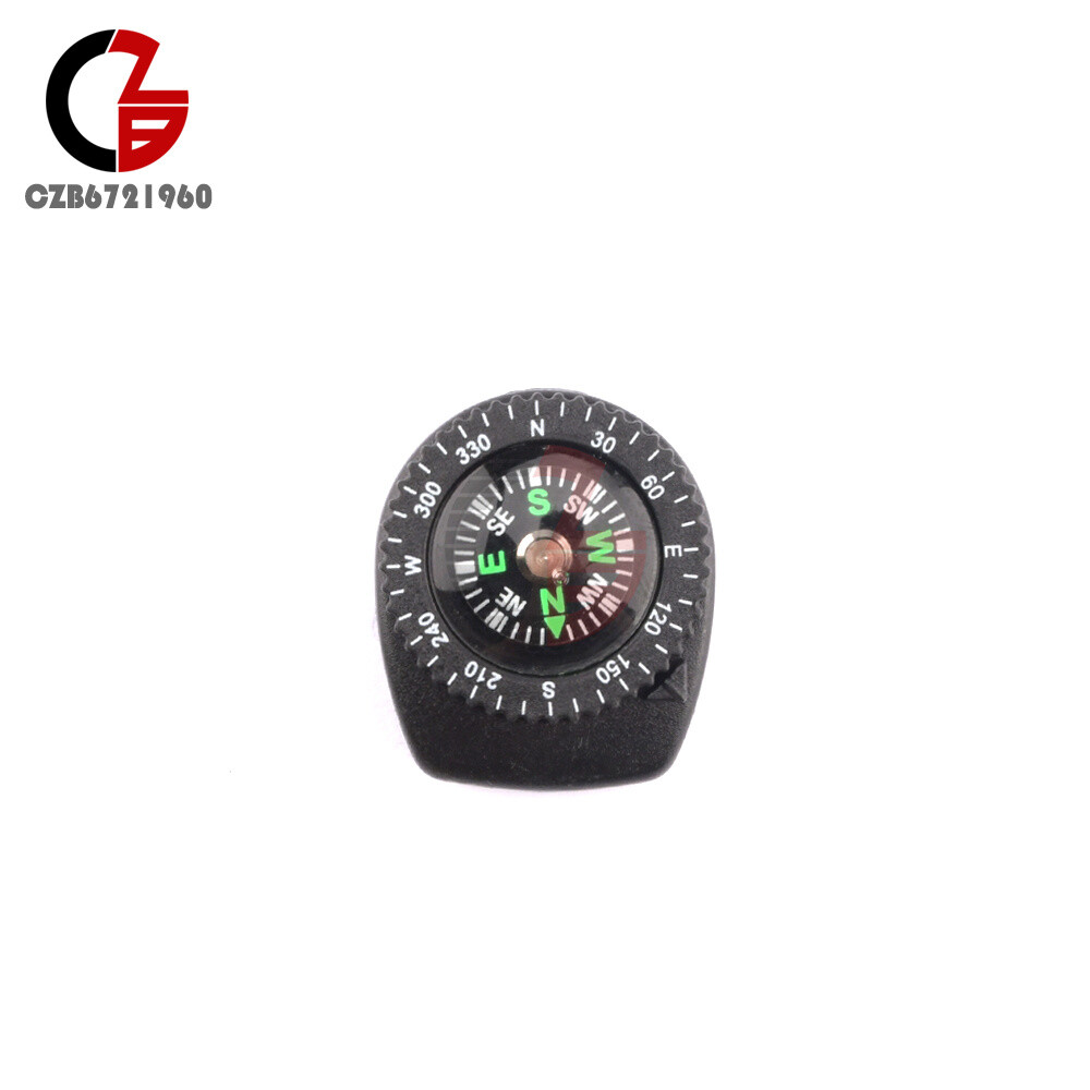 2PCS Mini Clear Liquid-filled Button Compass Clip on band Outdoor Molle Backpack
