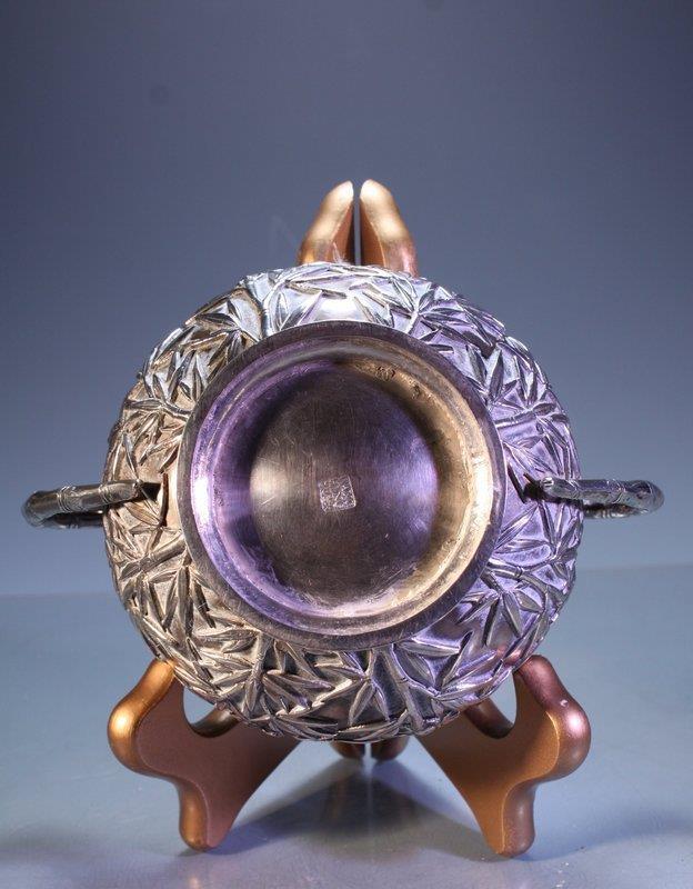 FINE ANTIQUE CHINESE EXPORT SILVER SUGAR DISH