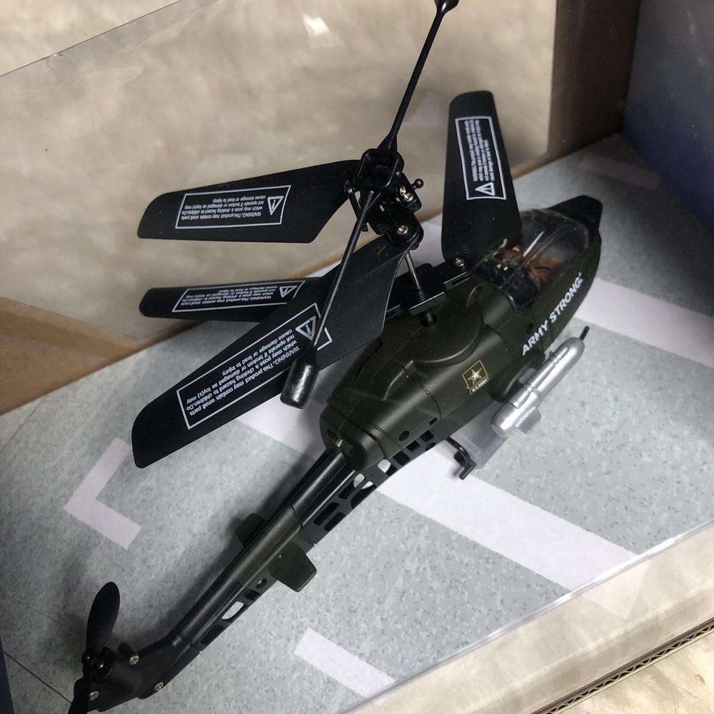 US Army Advanced Attack 3 Channel RC Helicopter Remote Control/Open Box Untested
