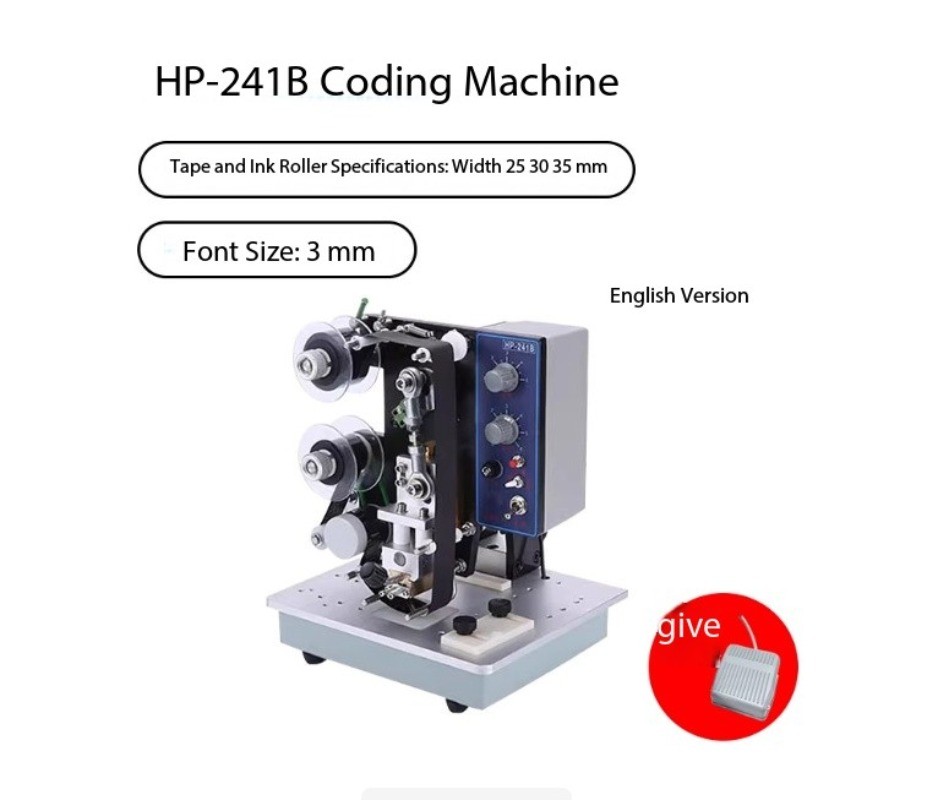 HP241B Fully Automatic Ribbon Coding Machine Production Date Coding Machine