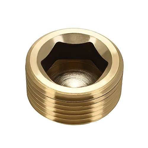 1/2" NPT Plug Brass Pipe Fitting, Counter sunk Thread Internal 1/2inch 5 Pcs