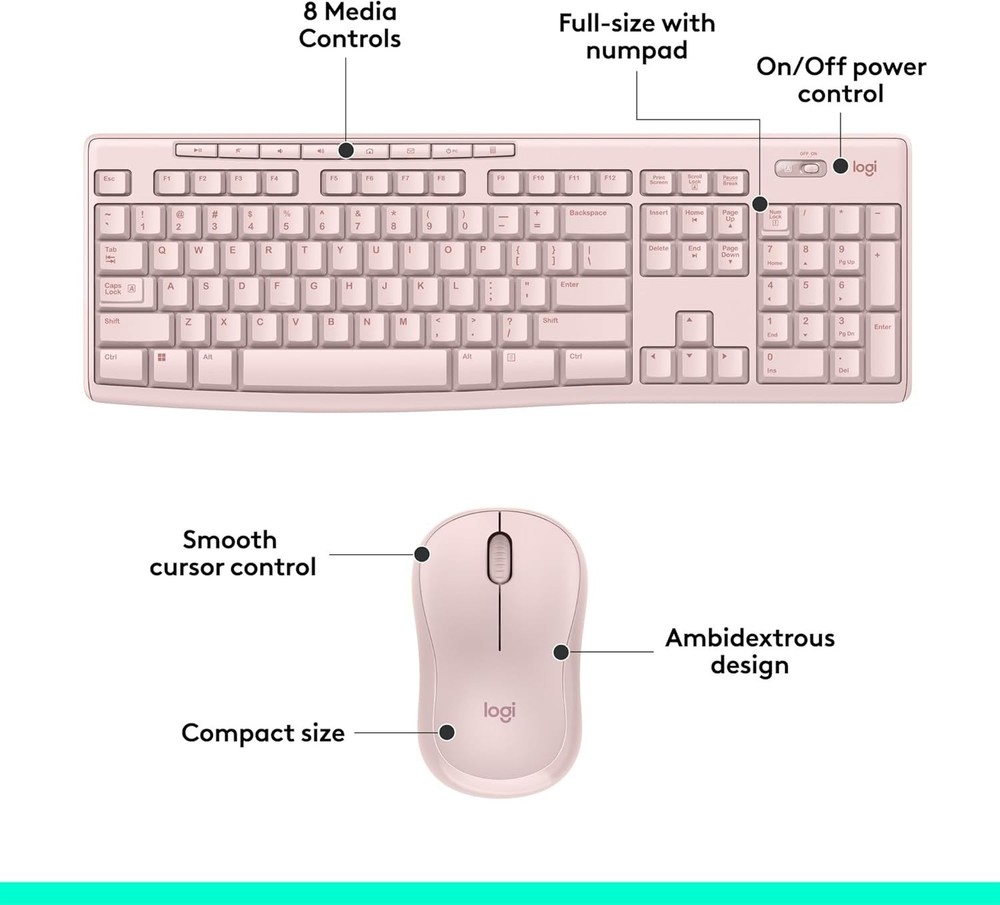 Logitech MK270 Full-size Wireless 2.4G Membrane Keyboard and Mouse Bundle PC/MAC