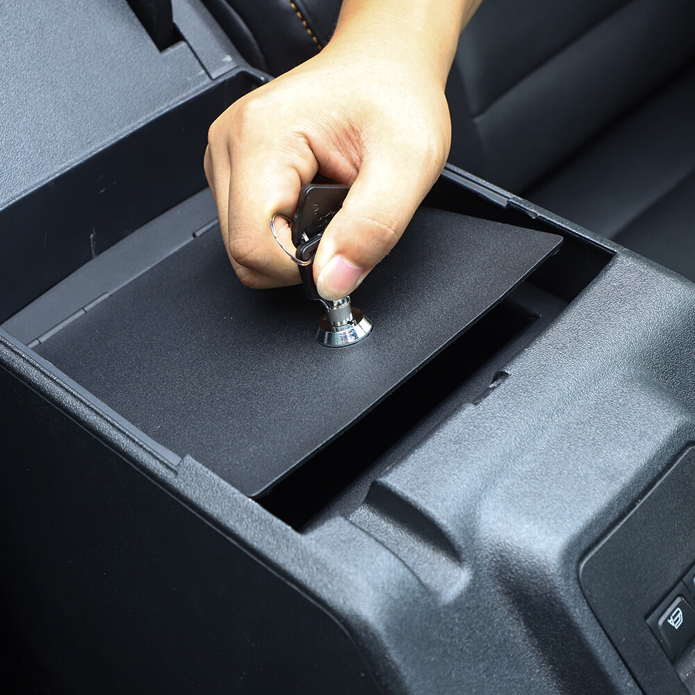 Center Console Key Lock Safe Box Armrest Storage Case Bin For Ford Bronco 2021+