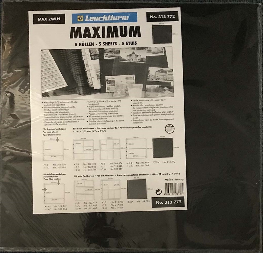 Lighthouse Maximum Black Interleaves Dividers 350mm Wide Pages Pack Of 5 Sheets