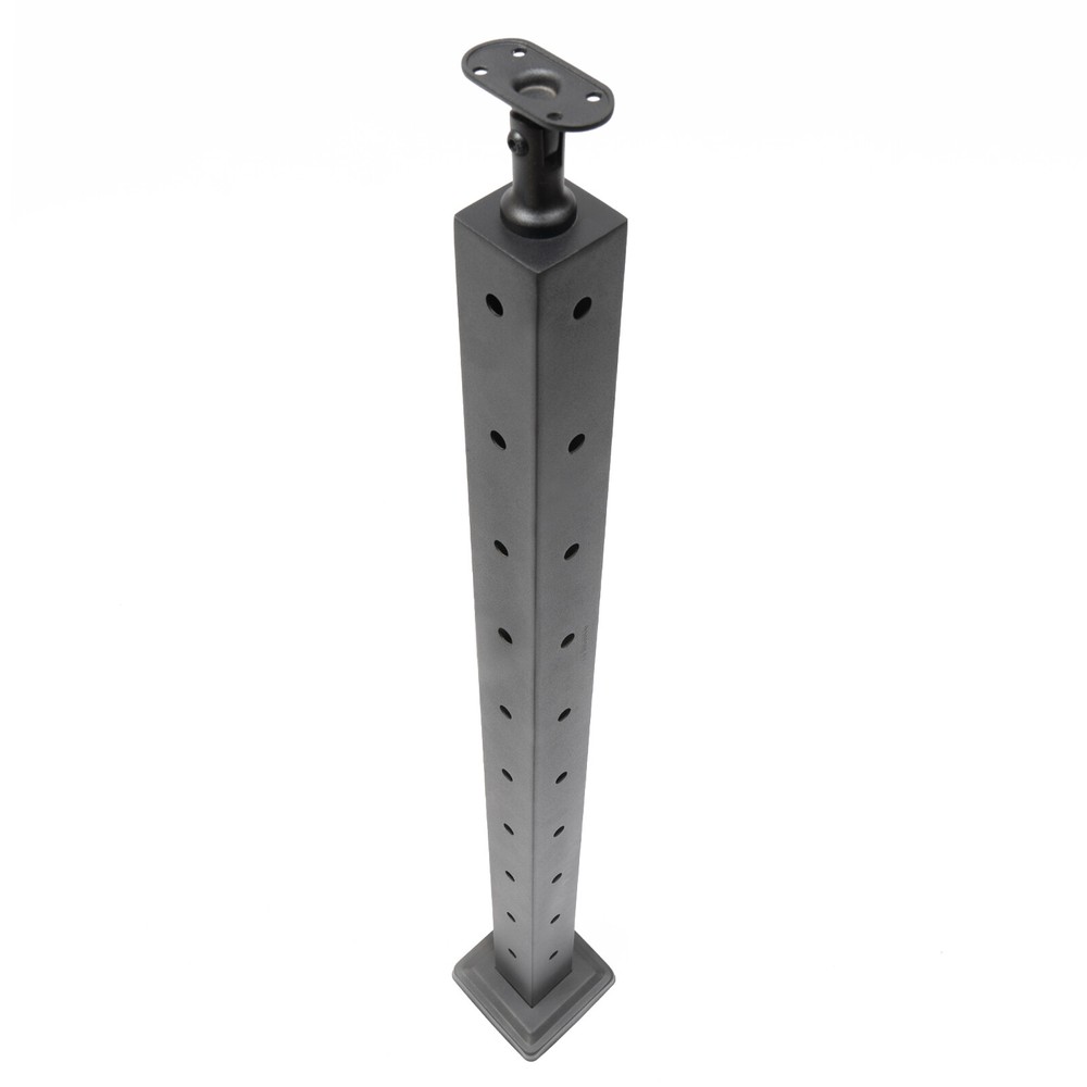 Cable Railing Post Deck Railing 36''x2''x2'' Black Post W/ Pre-Drilled Holes