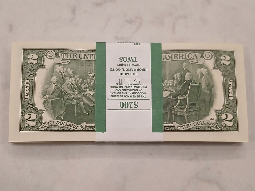 FULL STRAP 100 2017A $2 DOLLAR BILL STAR NOTE/NEW YORK CRISP