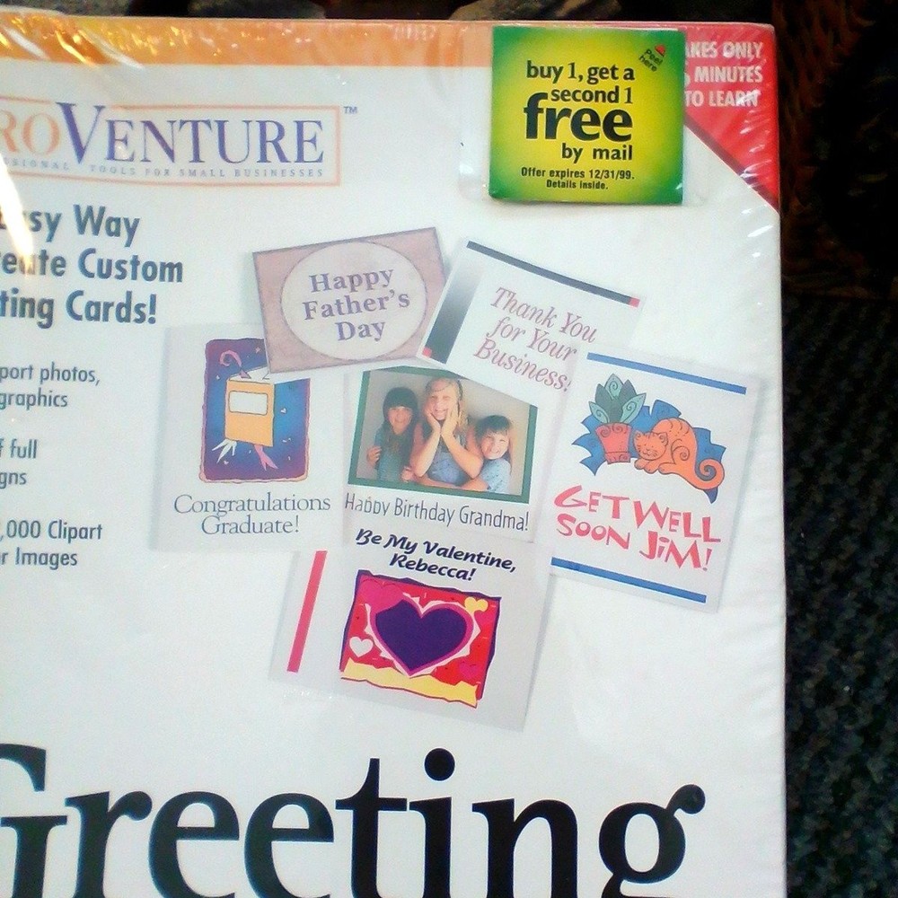 Vtg Computer Software Windows 95 Pro Venture Greeting Cards CD-ROM