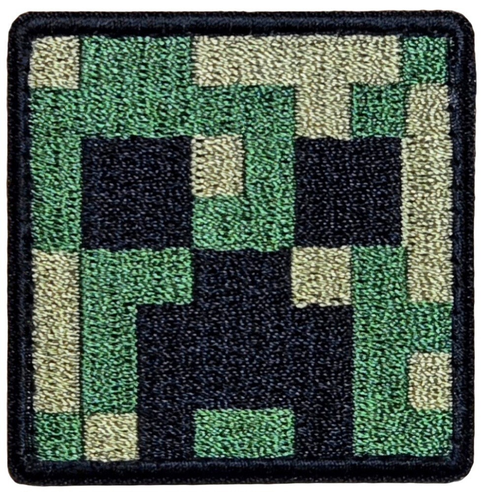 Creeper Face Minecrafter Embroidered Morale Patch - 2PC Hook Backing 2"x2"