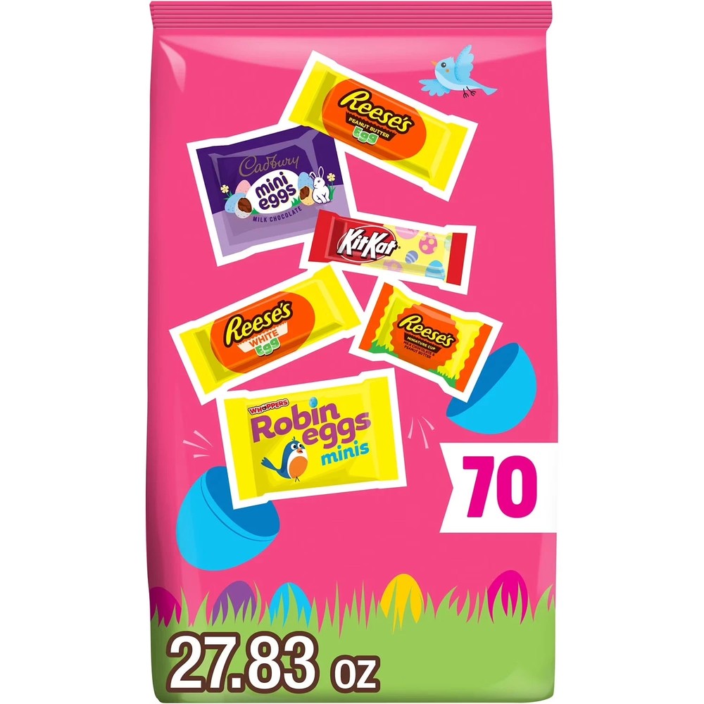 Hershey Assorted Flavored, Easter Candy Bag, 27.83 oz (70 Pieces)