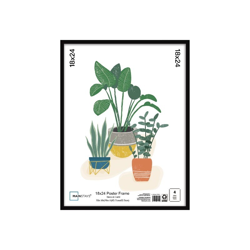 (2 pack) Mainstays 18" x 24" Basic Black Poster Frame