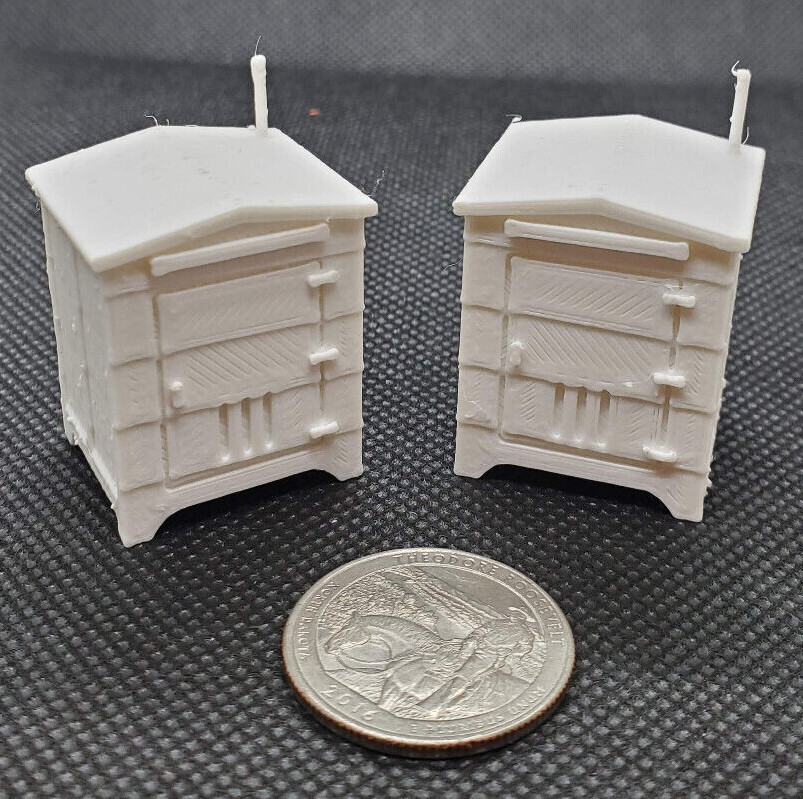 2 Pack HO Scale Train Signal Box White-unpainted