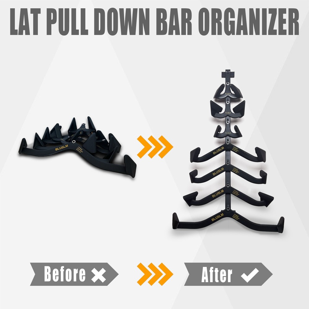 Storage Rack for Lat Pulldown Attachments Wall Mounted Lat Pull Down Bar for Gym