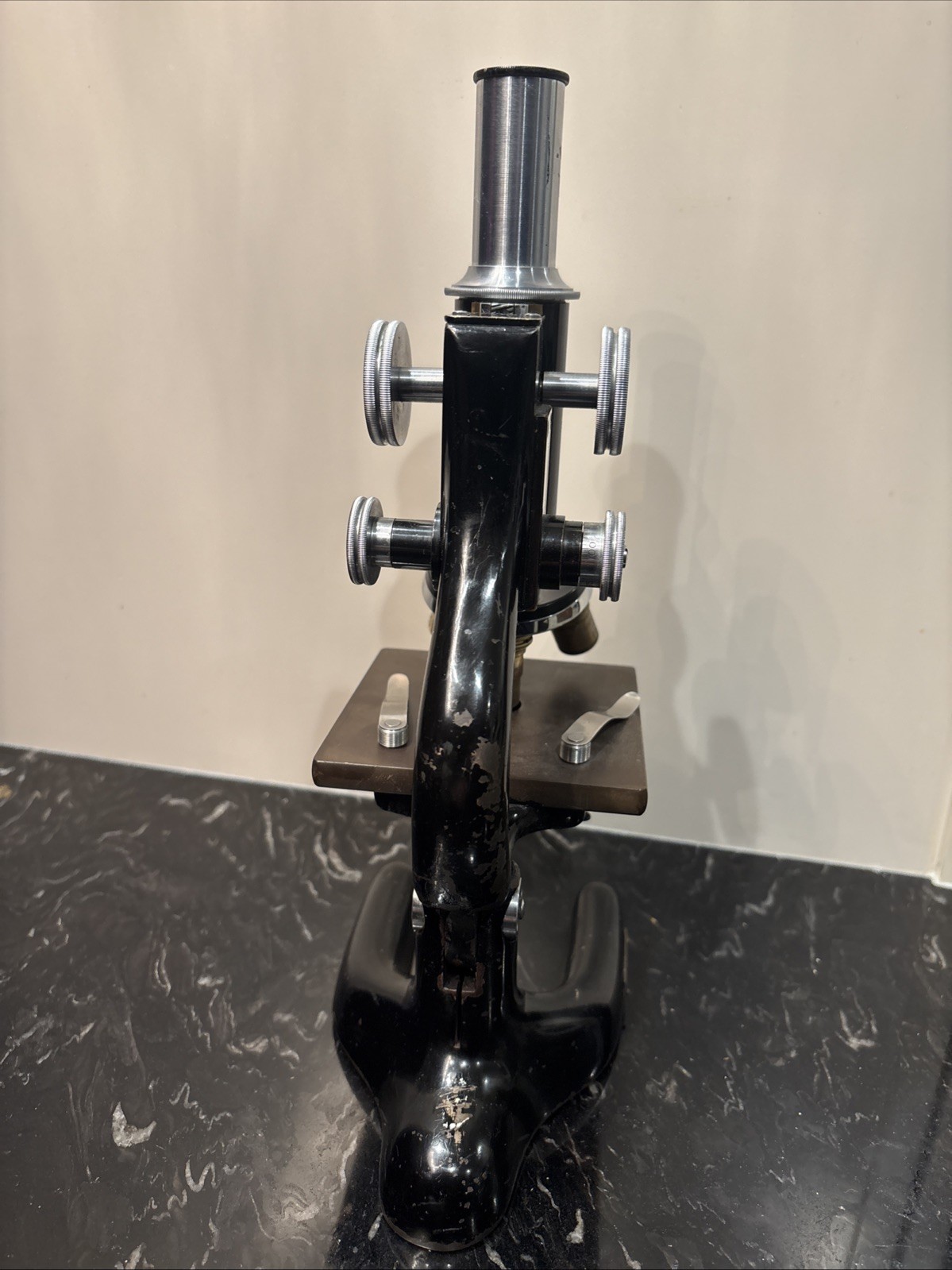 Bausch&Lomb Pat Jan 5,1915 August Waeldin Optical Microscope W/Wooden Case & Key