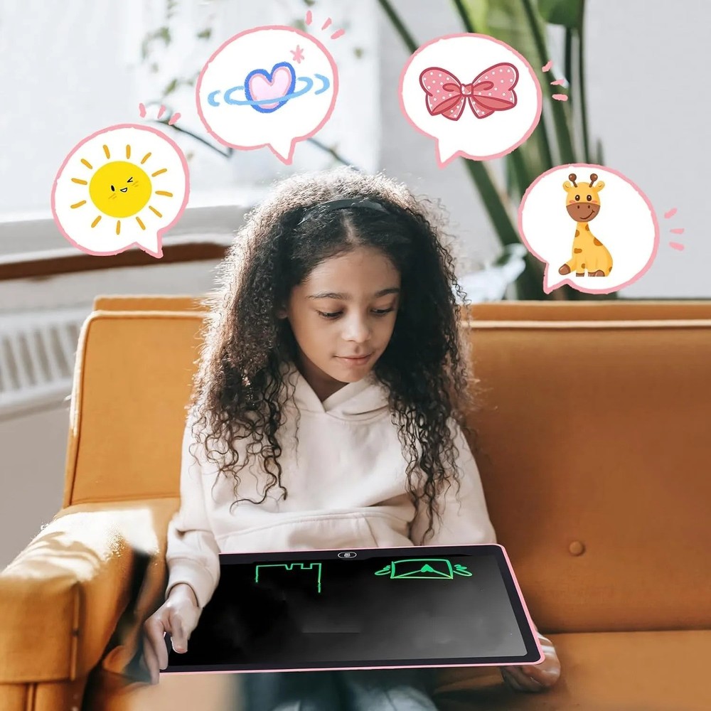 Kid-Friendly Single Color LCD Writing Tablet - Drawing & Learning Pad-Pink