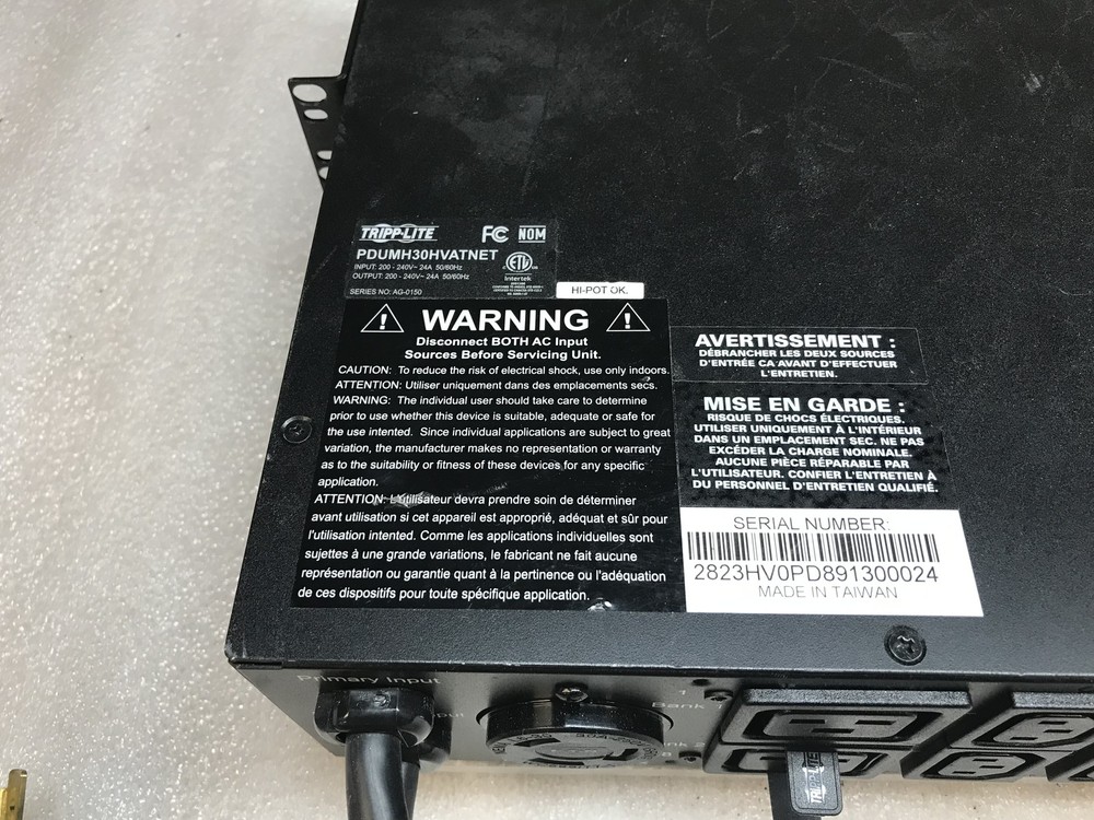 Tripp Lite 5.8kW Single-Phase Automatic Transfer Switch PDU PDUMH30HVATNET